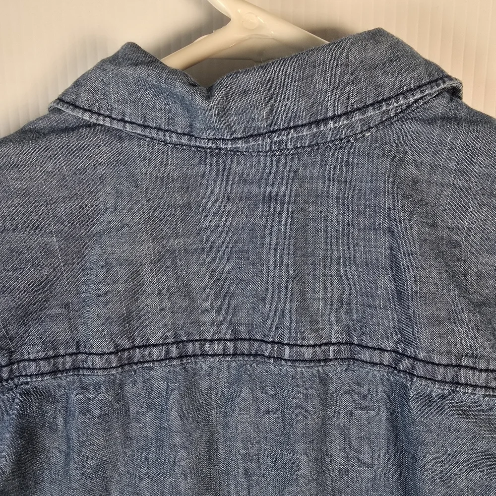 Carter's Boy/Girl Blue Button Down Denim Shirt Medium Wash Size 6 Long Sleeve